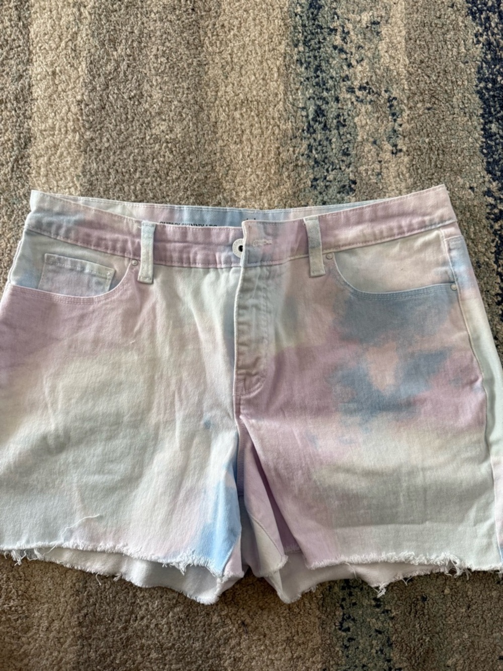 Style & Co. Pastel Tie-Dye Denim Shorts - Pink, Blue, Lavender
